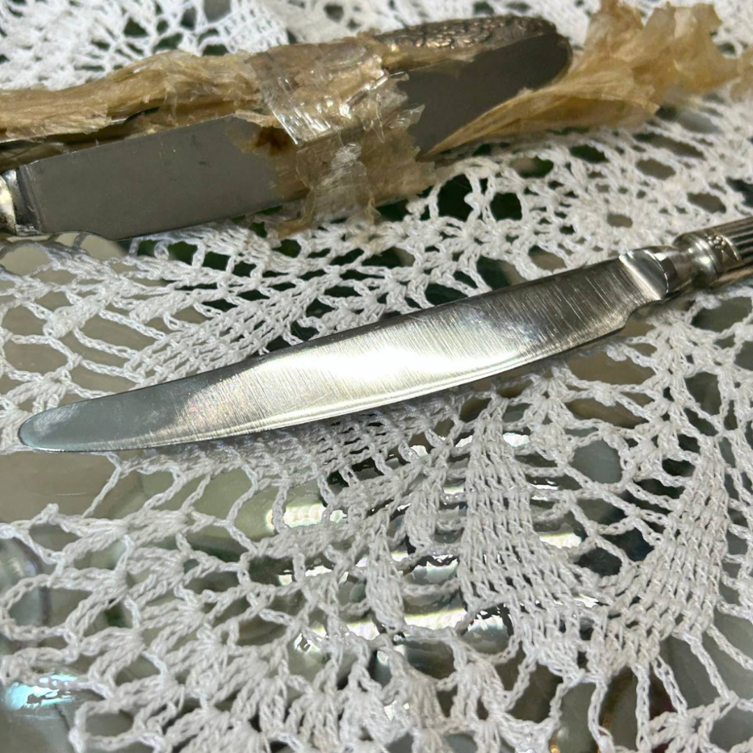 Столовые ножи "Ромашка" Режевский МЗ. Мнц с серебрением, нерж сталь. Цена за 6шт. Картинка 3